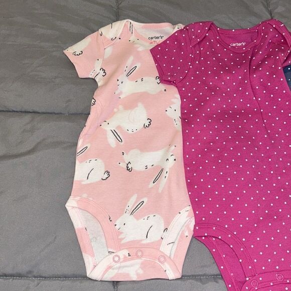 NWOT 3 pack 9m bunny rabbit onesies - Picture 3 of 3